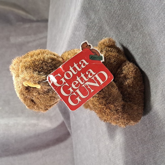 Vintage Gund Gunderbear Dark Brown Jointed Teddy Bear Toy VG 8" 1993 - Picture 3 of 16
